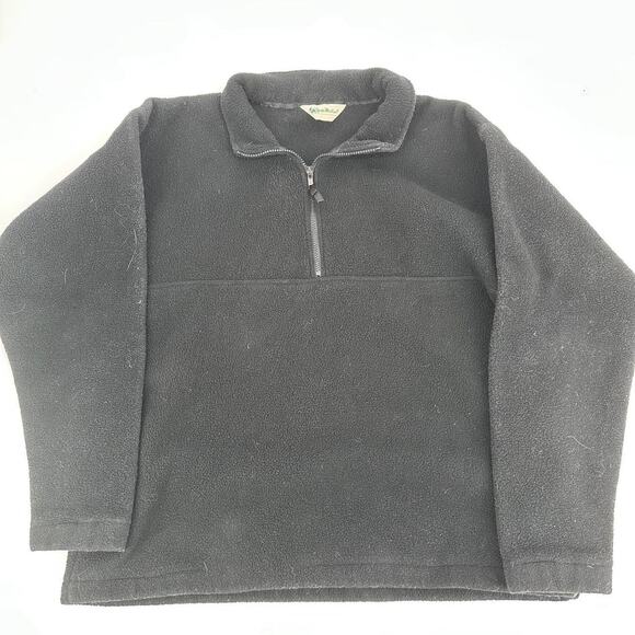 Vintage Gander Mountain Black 1/4 zip fleece size L made in USA GORPCORE - Picture 2 of 7